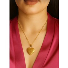 Çelik 1.sınıf Çelik Altın Kaplama Kararma Yapmaz Kalp Figürlü Kolye
