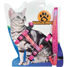 Ayarlanabilir Parlak Çizgili Kedi Gezdirme Boyun ve Göğüs Tasması Farklı Renk Seçenekleri