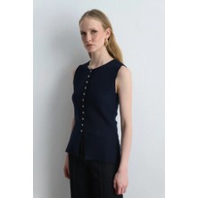 Gusto Viskon Triko Yelek - Lacivert