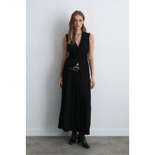 Gusto Uzun Triko Pilise Etek - Siyah