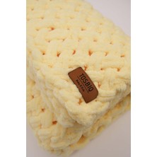 Alize Bebek Battaniyesi Panduf 2’li SET 100x100cm Açık Sarı Unisex Hamile Hediyesi Puffy Organik Sertifika