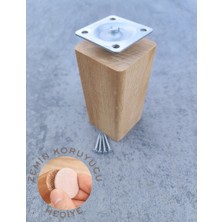 Wholewood Ahşap Koltuk Komodin Şifonyer Mobilya Ayağı Yuvarlatılmış M8 Vidalı 15 Cm Masif Ahşap Ayak
