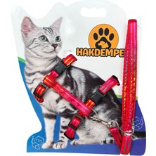 Ayarlanabilir Parlak Çizgili Kedi Gezdirme Boyun ve Göğüs Tasması Farklı Renk Seçenekleri