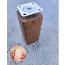 Wholewood Ahşap Koltuk Komodin Şifonyer Mobilya Ayağı Yuvarlatılmış M8 Vidalı 15 Cm Masif Ahşap Ayak
