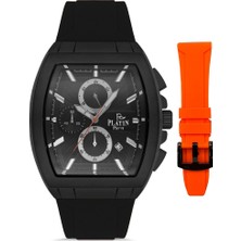Platin Pierre HDS-PL-1000GD-ZQ2 Silikon Kordon Fonksiyonları Aktif Kare Erkek Kol Saati