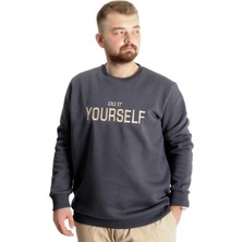 Mode Xl Büyük Beden Erkek Sweat Bisyaka Do It Yourself 23168 Fume