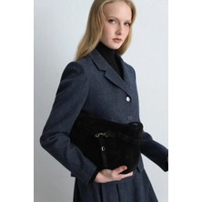 Gusto Kemer Detaylı Süet Çanta - Siyah