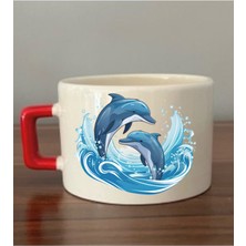 Yunuslar Baskılı Fincan Kupa Bardak Hediyelik Eşya - Seramik Çay, Kahve Hediye Bardağı