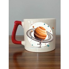 Uzaydaki Çocuk Baskılı Kupa Bardak Hediyelik Eşya - Seramik Çay, Kahve Hediye Bardağı