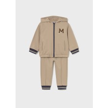 Mayoral 1-4 Yaş Erkek Bebek 2’li Takım – Bej Kapüşonlu Fermuarlı Hırka ve Bej Eşofman Altı