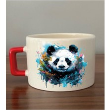 Modern Panda Baskılı Fincan Kupa Bardak Hediyelik Eşya - Seramik Çay, Kahve Hediye Bardağı