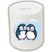 Penguenler Baskılı Kumbara - Para Biriktirme Kumbarası