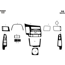 Honda Civic Konsol-Torpido Kaplama 2006-201 16 Parça Piano Black