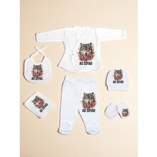 Çiçekli Kurt Baskılı Bebek Hastane Çıkış Seti Yeni Doğan Bebek Hediyesi Bebeğe Hediye