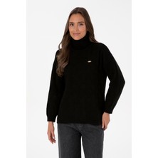 U.S. Polo Assn. Kadın Siyah Boğazlı Kazak 50309658-VR046