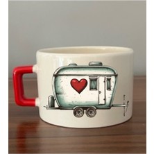 Kalpli Karavan Baskılı Kahve Fincanı Kupa Bardak Doğum Günü Hediyesi