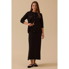 Seçil Kadın Düz Kesim Triko Etek 1013 Siyah