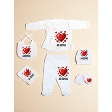 Kalpler Baskılı Bebek Hastane Çıkış Seti Yeni Doğan Bebek Hediyesi Bebeğe Hediye