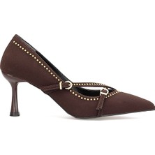 Elit PM492 K1750 Kadın Klasik Topuklu Ayakkabı Kahverengi