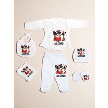 Kalpli Köpek Baskılı Bebek Hastane Çıkış Seti Yeni Doğan Bebek Hediyesi Bebeğe Hediye