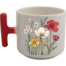 Çiçek Bahçesi Baskılı Kahve Kupası Kupa Bardak Doğum Günü Hediyesi