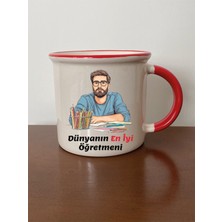 Öğretmenler Günü Hediyesi Kırmızı Ağızlı Kupa Bardak