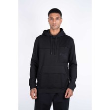 Ex-Pent Erkek Regular Fit Kapüşonlu Baskılı Siyah Sweat