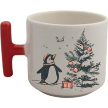 Yılbaşındaki Penguen Baskılı Kahve Bardağı Kupa Bardak Yılbaşı Yeni Yıl Hediyesi