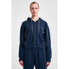 Kadın Fermuarlı Kapüşonlu Sweatshirt 25N-2113