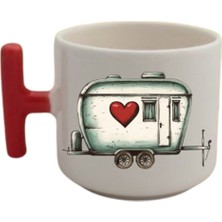 Kalpli Karavan Baskılı Kahve Kupası Kupa Bardak Doğum Günü Hediyesi