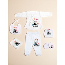 Çiçekli Panda Baskılı Bebek Hastane Çıkış Seti Yeni Doğan Bebek Hediyesi Bebeğe Hediye
