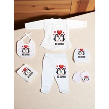 Kalpli Penguen Baskılı Bebek Hastane Çıkış Seti Yeni Doğan Bebek Hediyesi Bebeğe Hediye