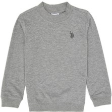 U.S. Polo Assn. Erkek Çocuk Gri Melanj Basic Bisiklet Yaka Sweatshirt 50314971-VR086