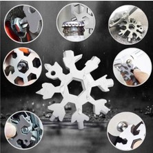 Çok Amaçlı Kar Tanesi Açacak Tornavida Anahtarlık Alyan