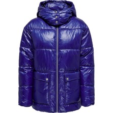 Onlsky Oversızed Puffer Jacket cc Otw Kadın Clematis Blue Night Sky Mont - 15321847