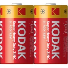 Kodak Super Heavy Duty D Boy (R20) Pil 2'li Paket