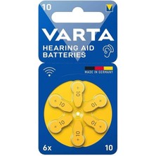 Varta 10 Numara Kulaklık Işitme Cihazı Pili (6'lı Paket)