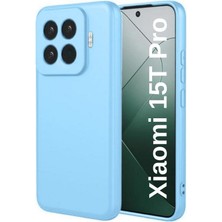 Xiaomi 15T Pro Uyumlu Silikon Kılıf - Kamera Korumalı Esnek Pastel Renk Kapak - Mavi