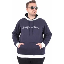 Starbattal Büyük Beden Kapüşonlu 3ip Sweat Beauty 25714 Lacıvert