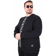 Starbattal Büyük Beden Bisiklet Yaka 3ip Sweat Possible 25719 Sıyah
