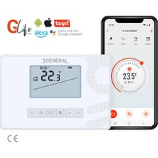 GENERAL Life Mitra HT300S RF Akıllı Kablosuz Oda Termostatı Uzaktan Ölçüm Beyaz Renk
