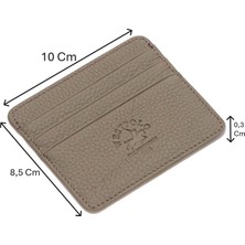 Westpolo Unisex Süper Slim Para Bölmeli Hakiki Deri Ince Kartlık Cüzdan 6 Bölmeli - Vizon