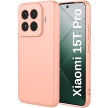 Xiaomi 15T Pro Uyumlu Silikon Kılıf - Kamera Korumalı Esnek Pastel Renk Kapak - Pudra Pembe
