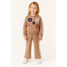 Çiçekli Kışlık Kız Çocuk Ispanyol Paça Takım