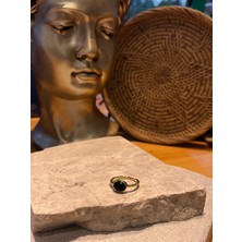 Siyah Taşlı Ince Yüzük