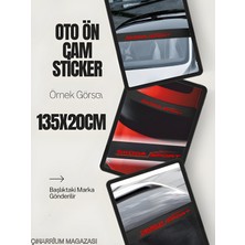 Çınarrium Fiat Palio Oto Ön Cam Oto Kaliteli Sticker Yerli Üretim 135X20 Karbon