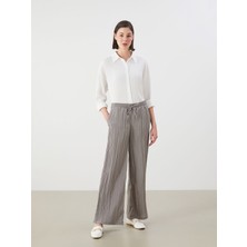 Lc Waikiki Yeni Sezon Beli Lastikli Dokulu Geniş Paça Kadın Pantolon