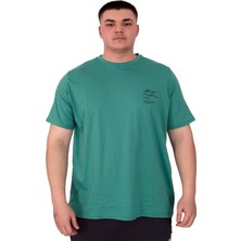 Mode Xl Büyük Beden Erkek T-Shirt Bisiklet Yaka Space U25018 Çağla