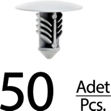 Alpha Auto Part Renault Megane, Nissan Için Kaput Keçe Klips- Gri- 50 Adet