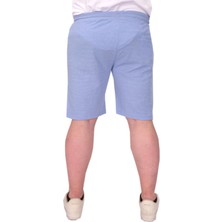 Mode Xl Büyük Beden Erkek Şort Düz Waffle 23498 Mavi